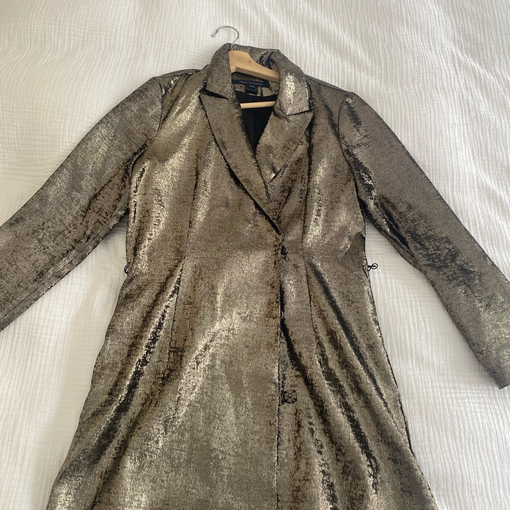 French Connection Metallic Gold Blazer